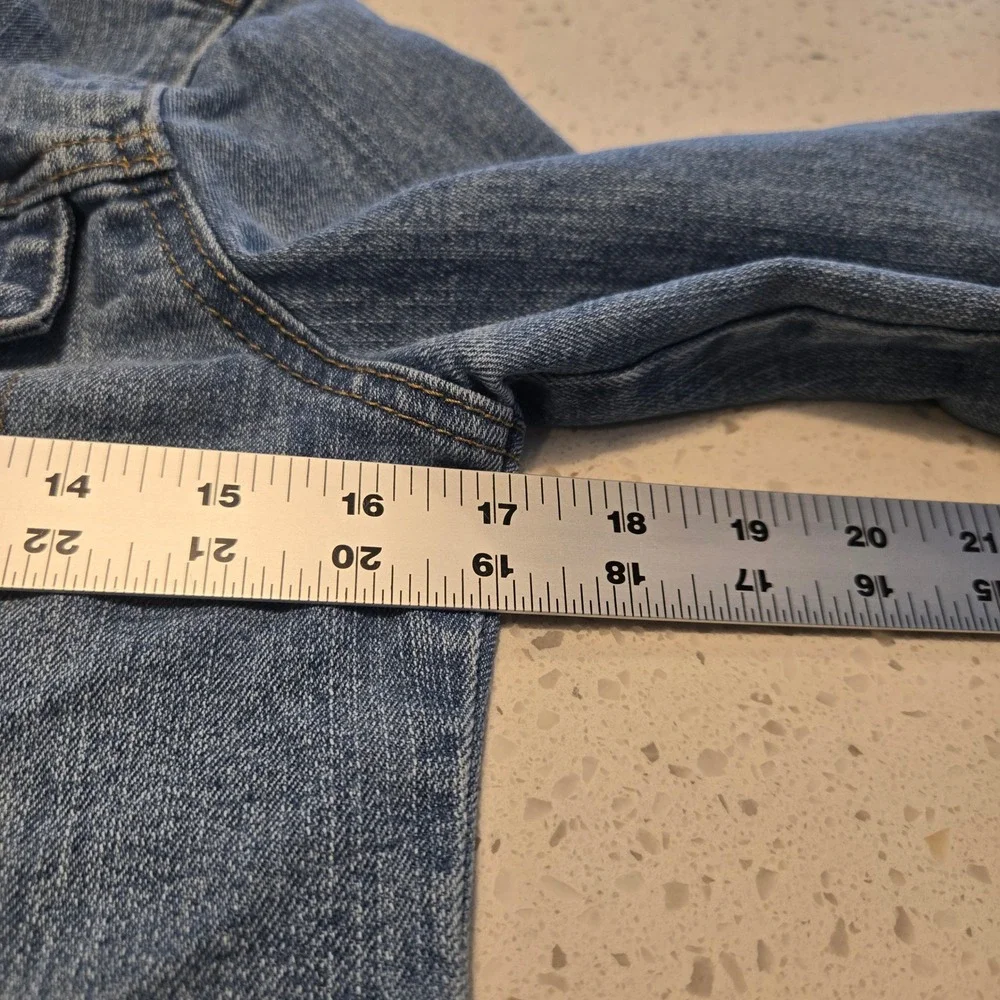 The Childrens Place Girls L 10/12 Denim Jacket Medium Wash Blue Stretch